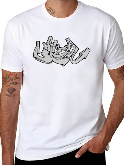 Urban Graffiti Style Graphic Tee - Black