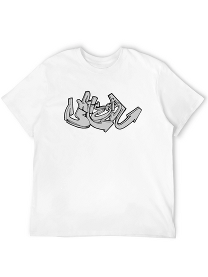 Urban Graffiti Style Graphic Tee - Black
