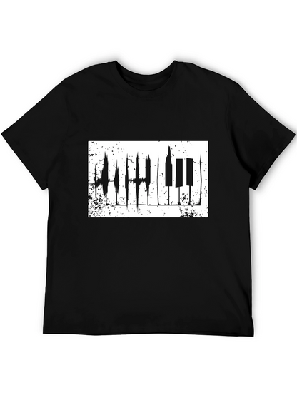 Piano Keys Graphic Black T-Shirt - Music Lover Tee