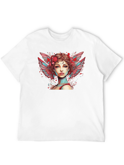 Angel Woman Graphic Tee - Black Cotton Blend