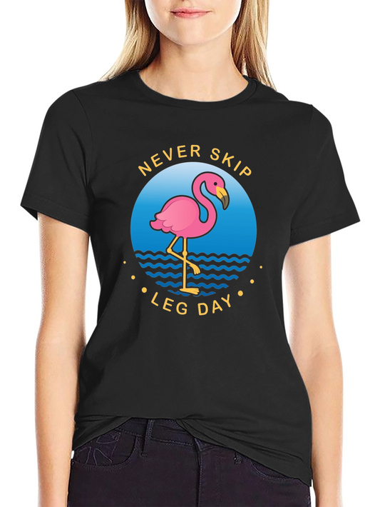 Never Skip Leg Day Flamingo Graphic Tee