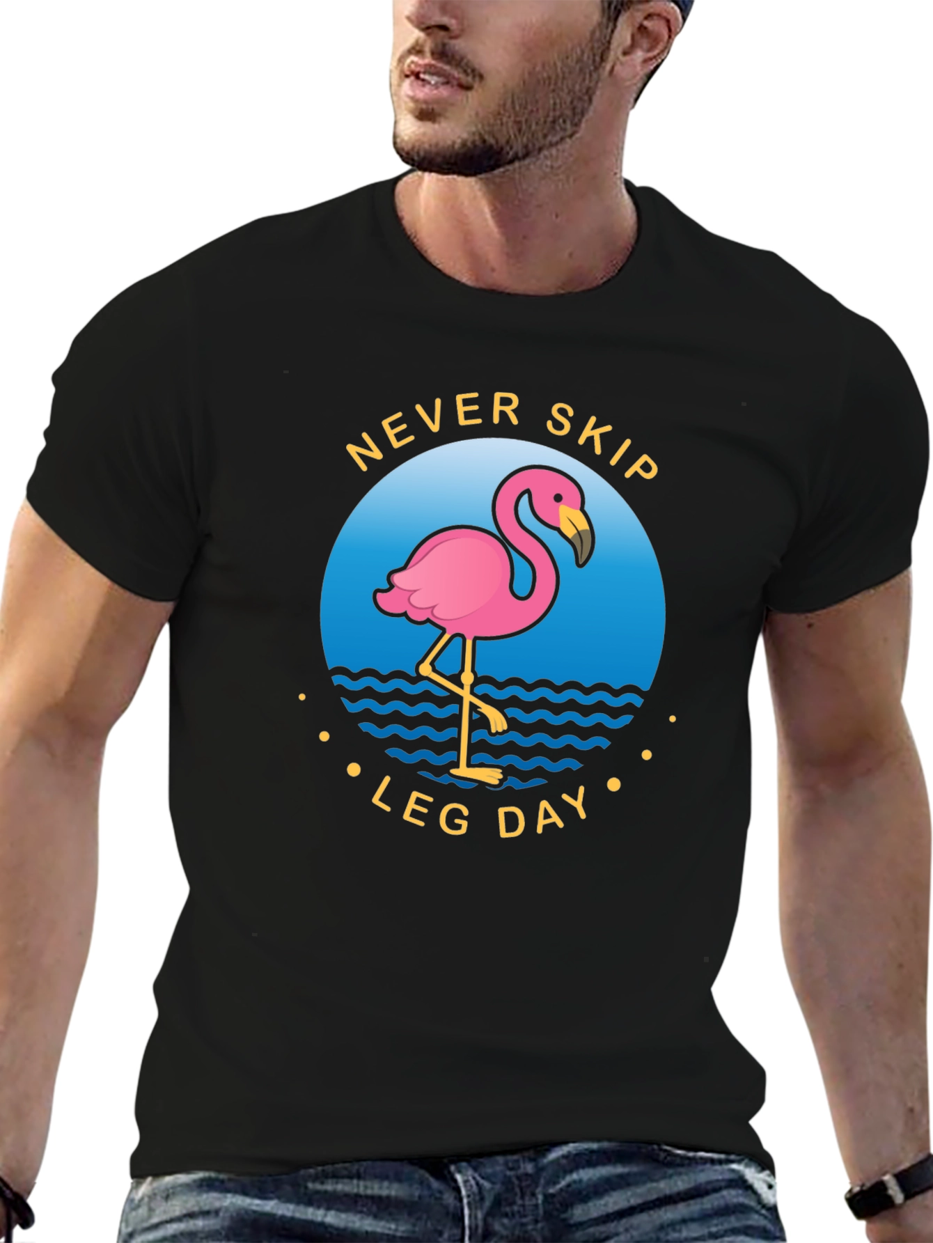 Never Skip Leg Day Flamingo Graphic Tee