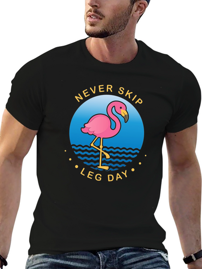 Never Skip Leg Day Flamingo Graphic Tee