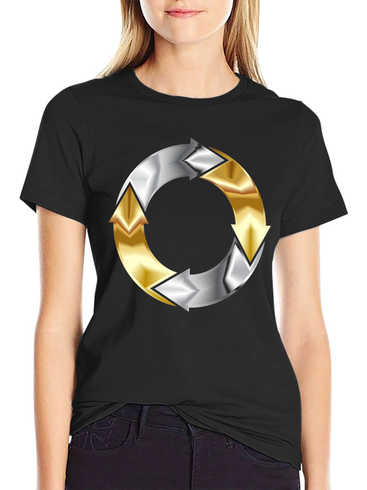 Arrow Cycle T-Shirt - Black Circular Design