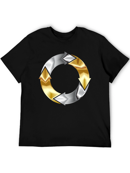Arrow Cycle T-Shirt - Black Circular Design