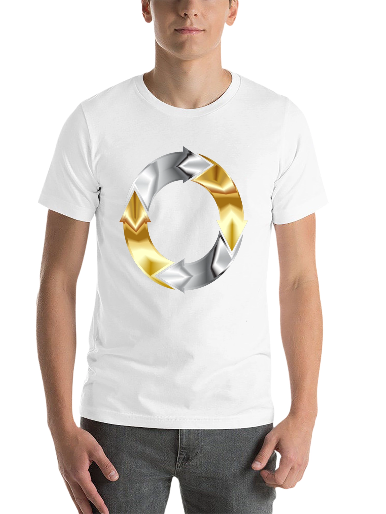 Arrow Cycle T-Shirt - Black Circular Design