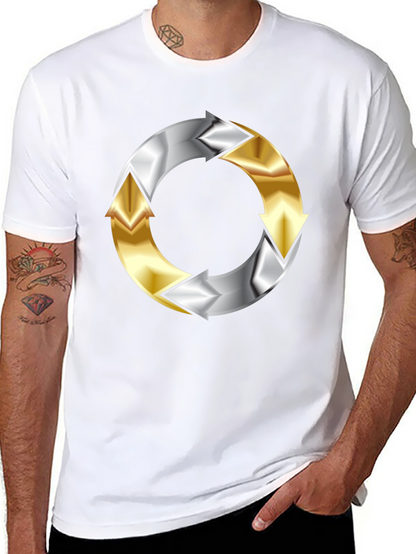 Arrow Cycle T-Shirt - Black Circular Design