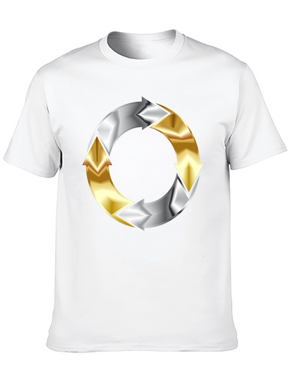 Arrow Cycle T-Shirt - Black Circular Design