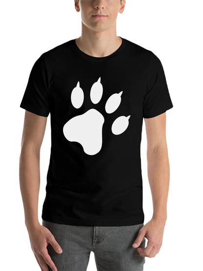 Cool Cat Paw Print Black T-Shirt