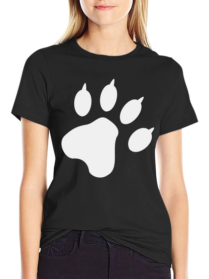 Cool Cat Paw Print Black T-Shirt