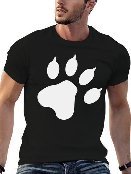 Cool Cat Paw Print Black T-Shirt