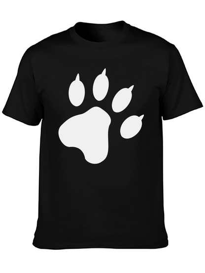 Cool Cat Paw Print Black T-Shirt