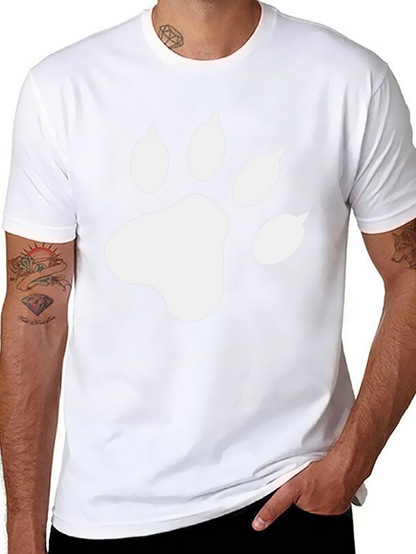 Cool Cat Paw Print Black T-Shirt