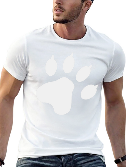 Cool Cat Paw Print Black T-Shirt