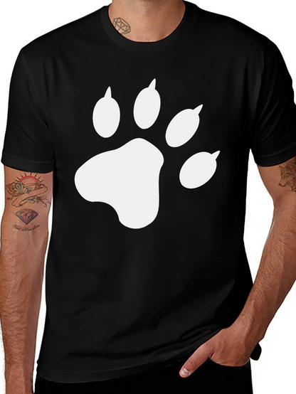 Cool Cat Paw Print Black T-Shirt