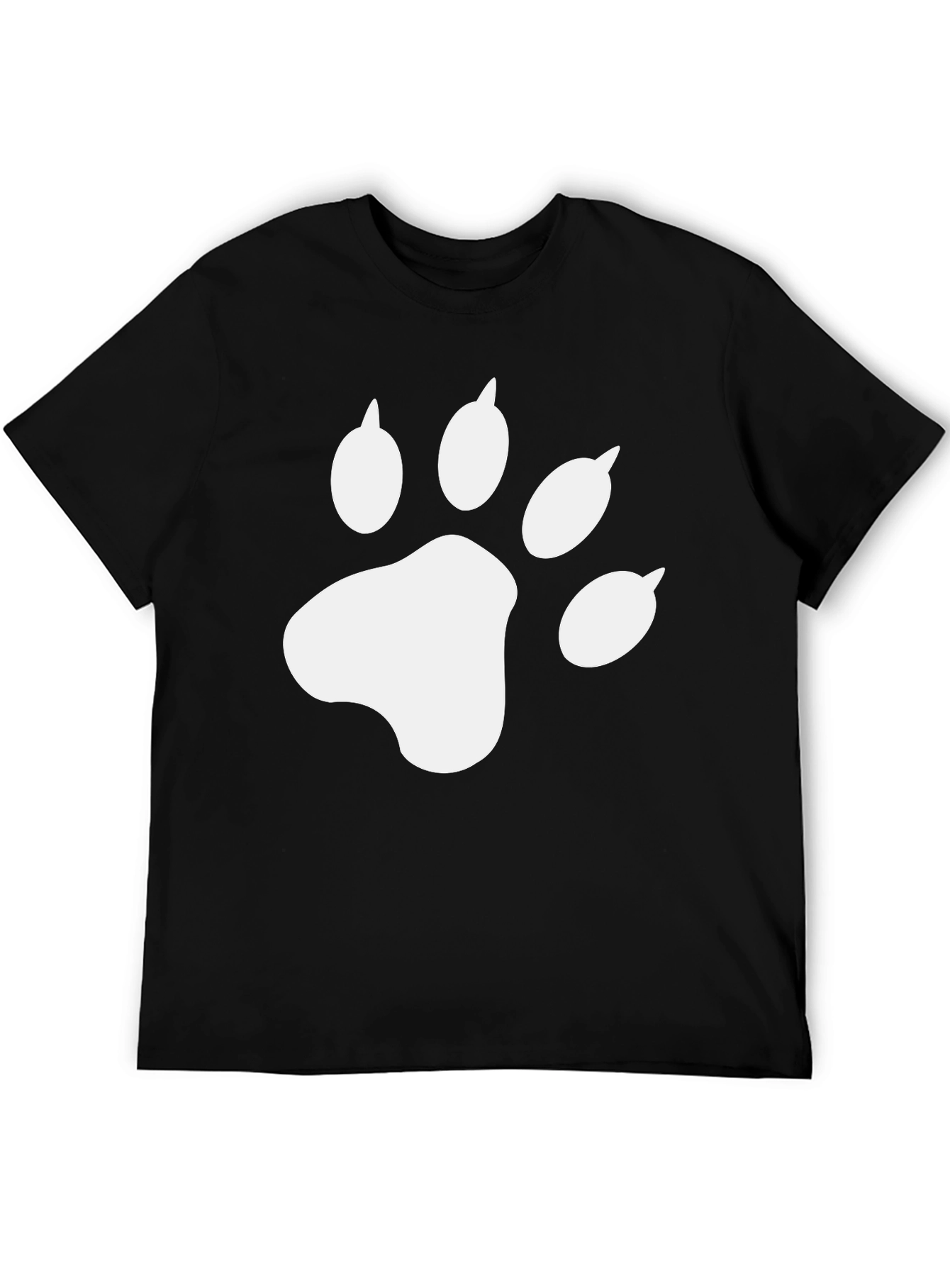Cool Cat Paw Print Black T-Shirt