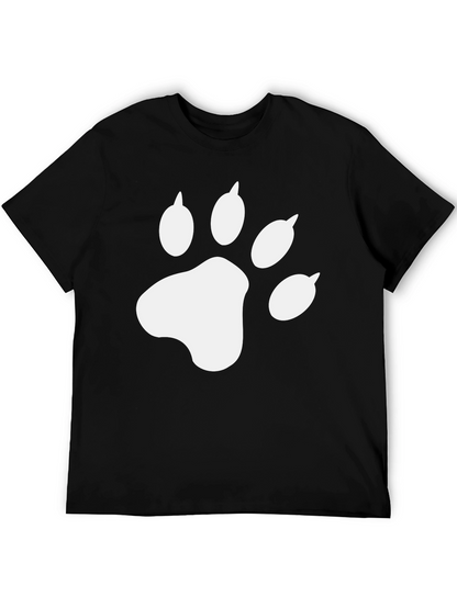 Cool Cat Paw Print Black T-Shirt