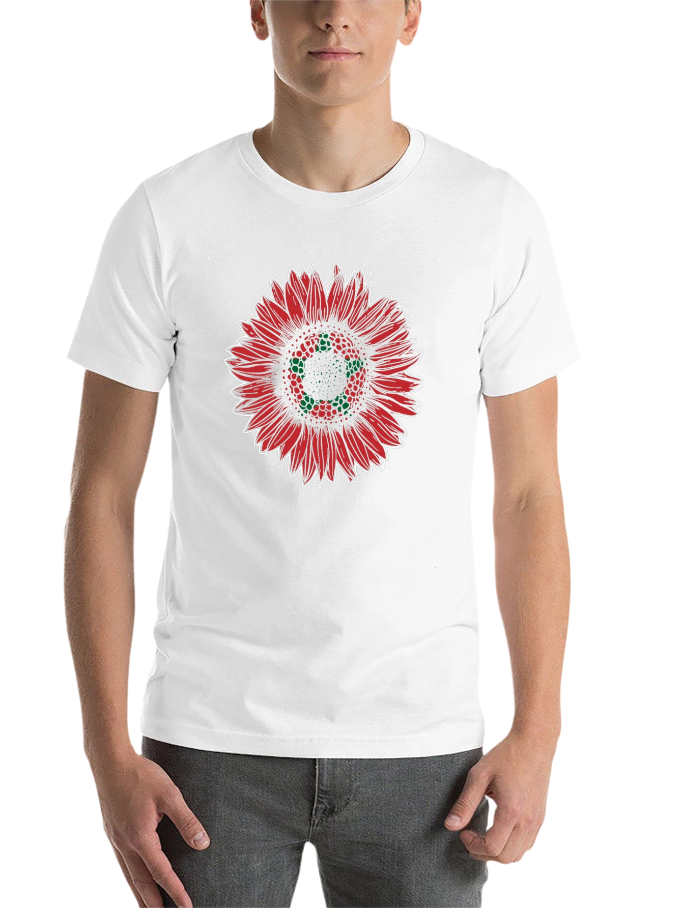 Red Sunflower Graphic Tee - Stylish Unisex T-Shirt