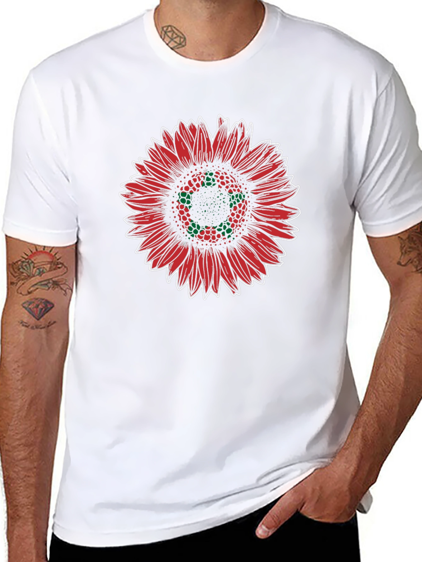 Red Sunflower Graphic Tee - Stylish Unisex T-Shirt
