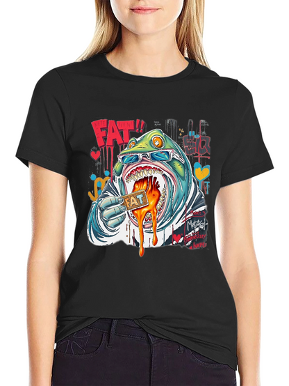 Funny Cartoon Graphic Tee - Street Art Style