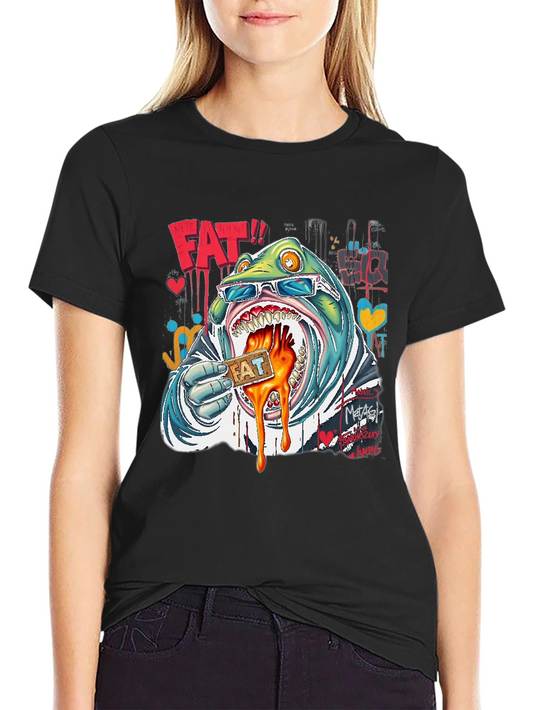 Funny Cartoon Graphic Tee - Street Art Style