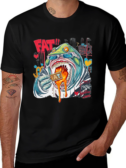 Funny Cartoon Graphic Tee - Street Art Style