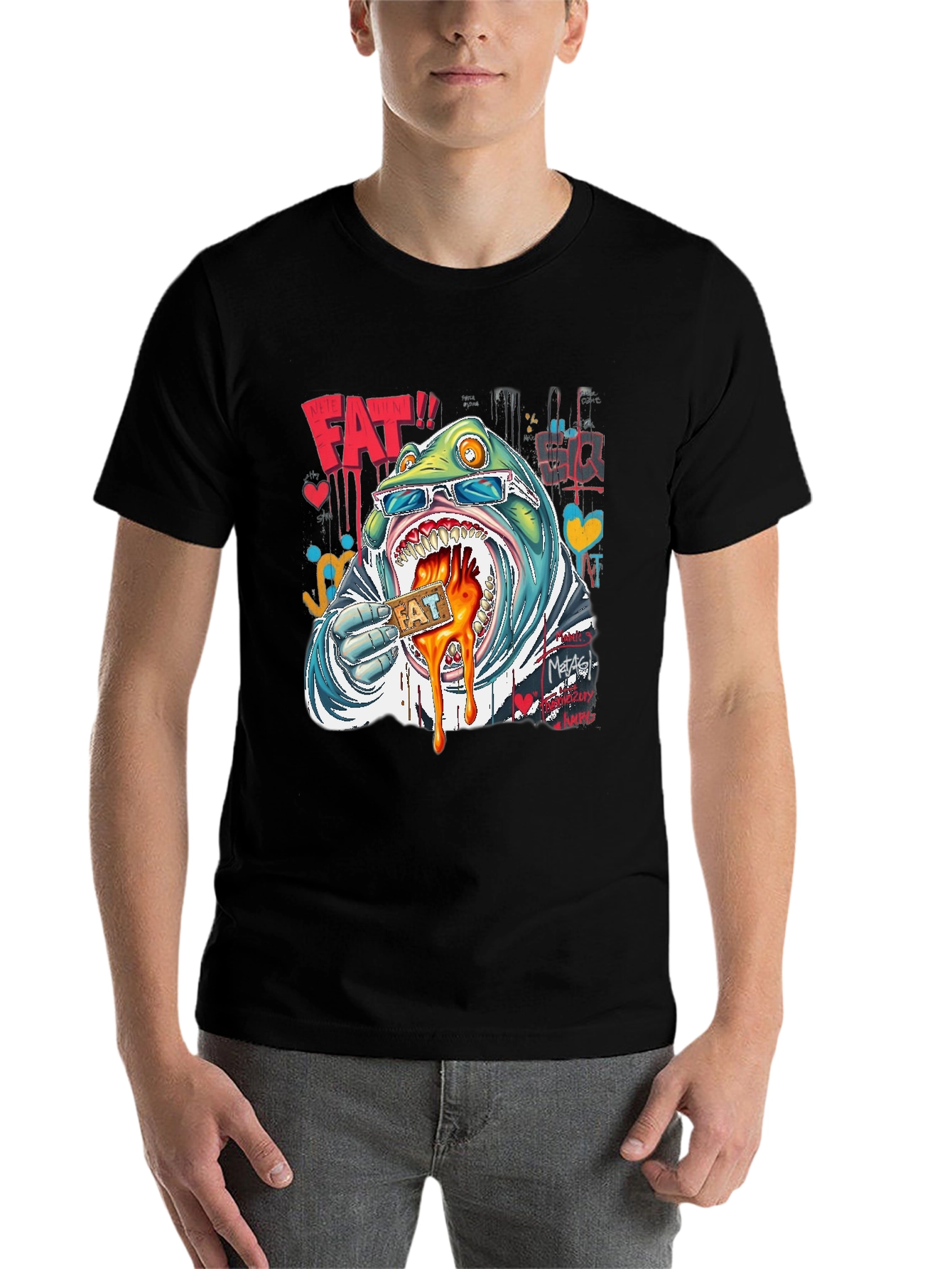 Funny Cartoon Graphic Tee - Street Art Style