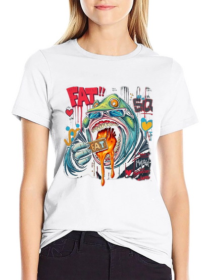 Funny Cartoon Graphic Tee - Street Art Style