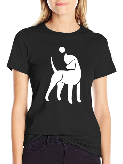 Dog with Ball Graphic Tee - Black