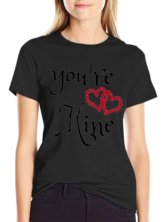 Youre Mine Valentines Day T-Shirt - Love Heart Roses