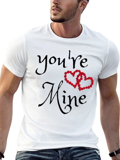 Youre Mine Valentines Day T-Shirt - Love Heart Roses