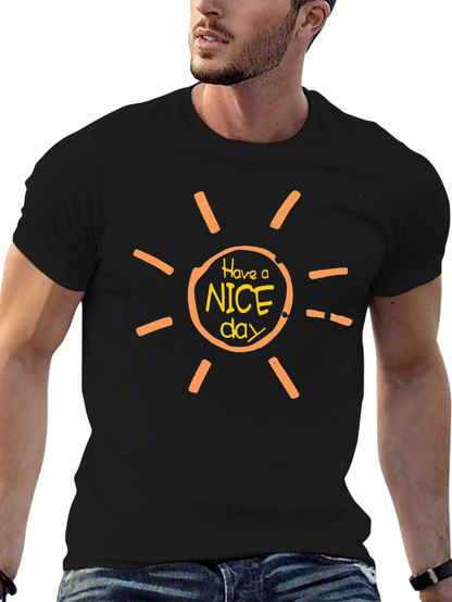 Have a Nice Day Sun Graphic Tee - Black