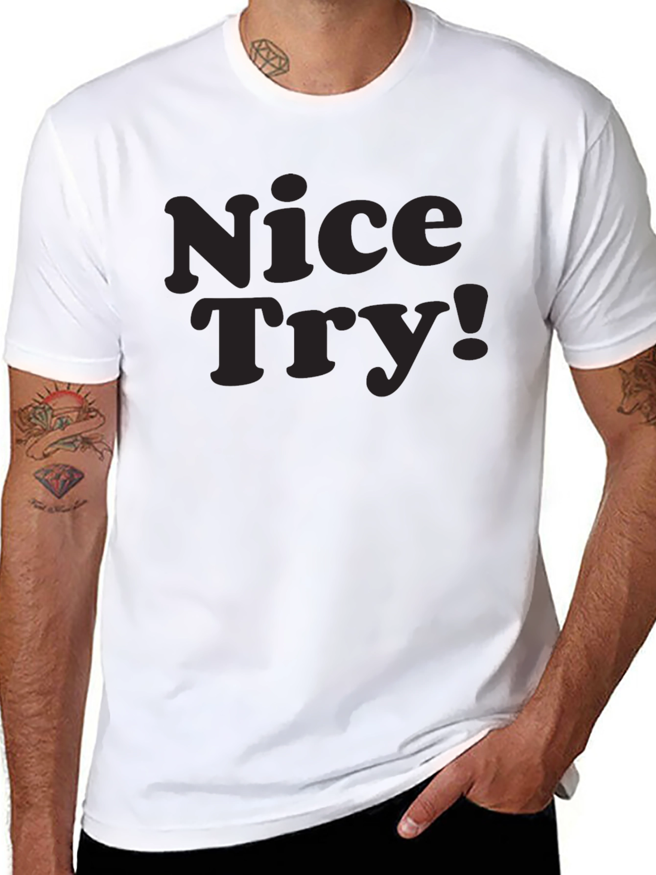 Nice Try! Graphic Tee - Soft Cotton Casual Style