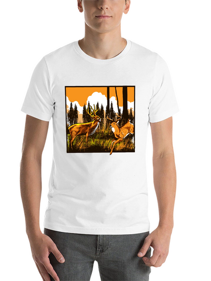 Deer Graphic Tee - Wildlife Forest Design