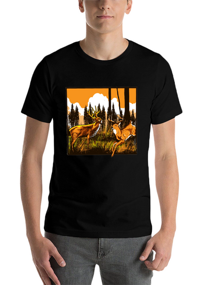 Deer Graphic Tee - Wildlife Forest Design