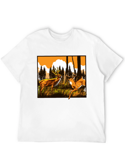 Deer Graphic Tee - Wildlife Forest Design