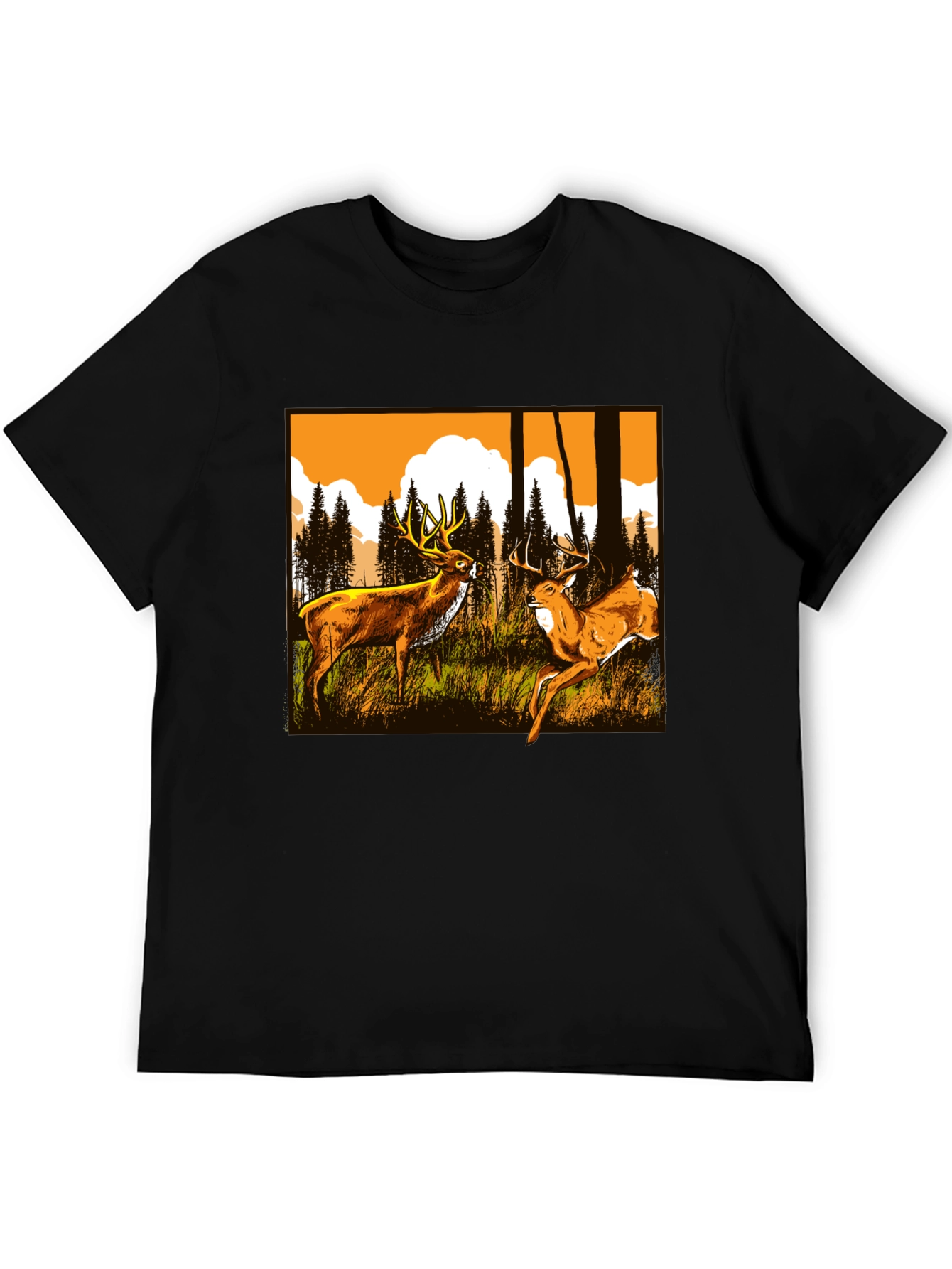 Deer Graphic Tee - Wildlife Forest Design