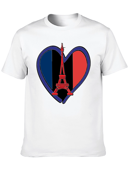 Eiffel Tower France Flag Heart T-Shirt