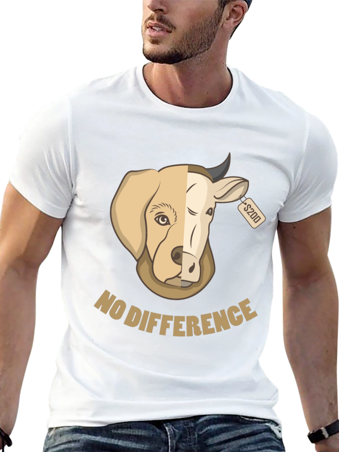 No Difference Tee: Dog Cow Graphic