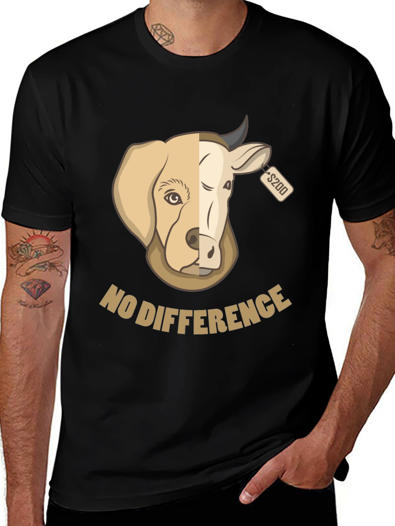 No Difference Tee: Dog Cow Graphic
