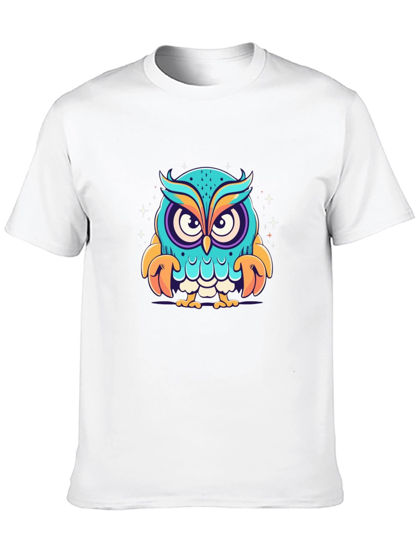 Cartoon Owl Graphic Black T-Shirt