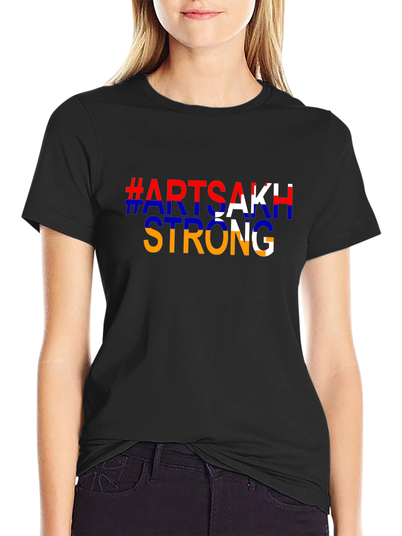 Artsakh Strong Black T-Shirt - Stand with Artsakh