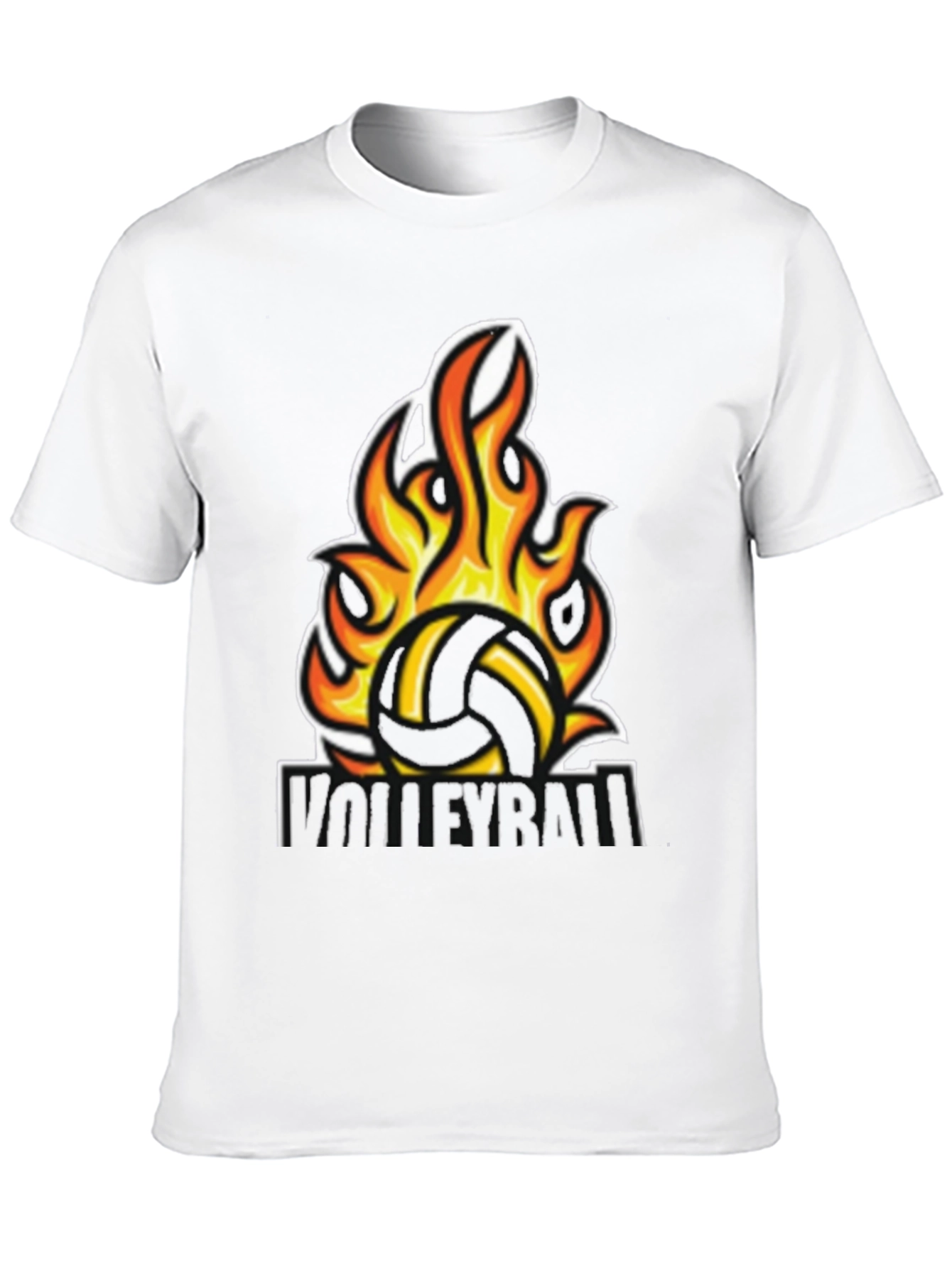 Fiery Volleyball Graphic Tee - Black