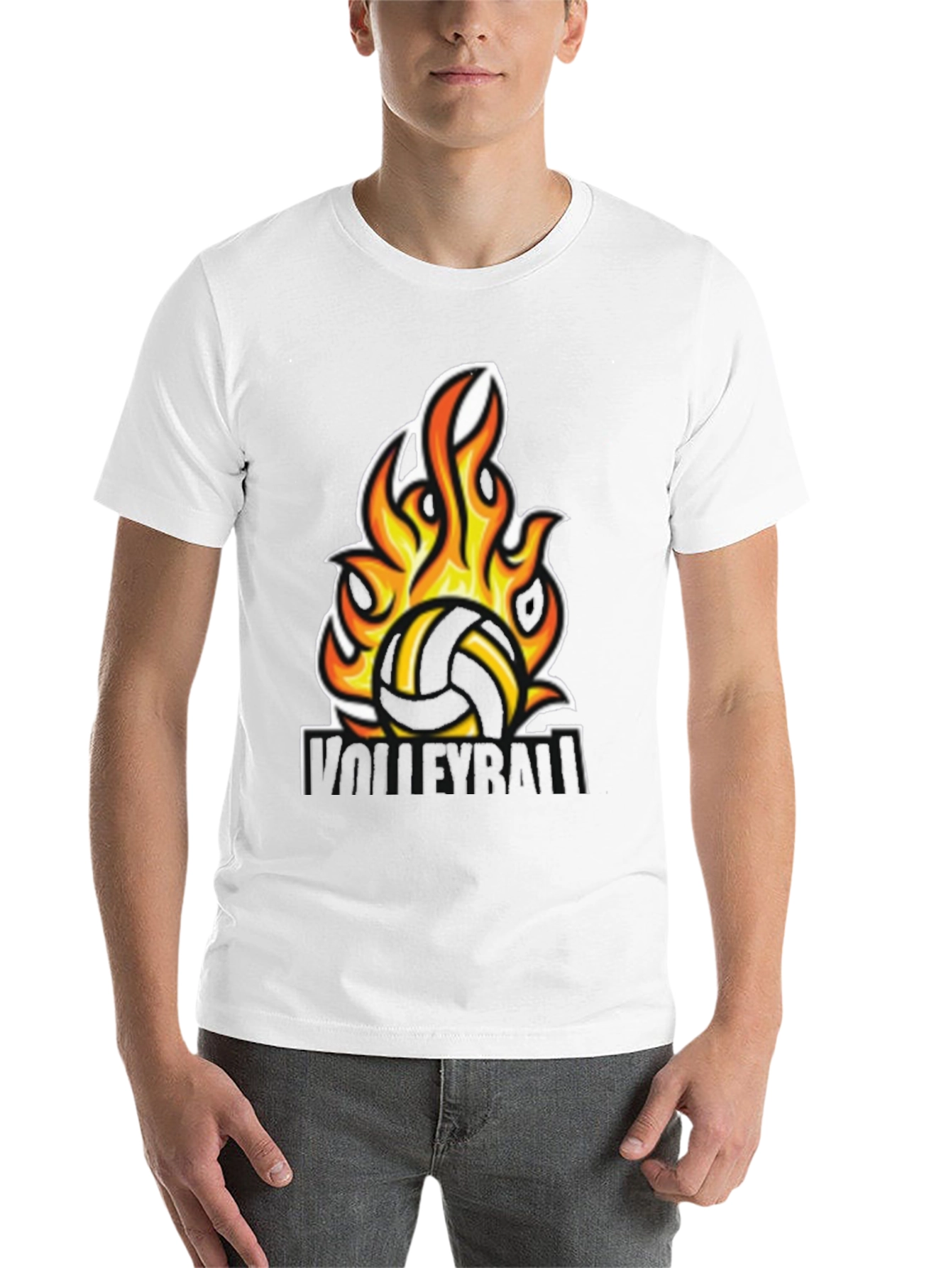 Fiery Volleyball Graphic Tee - Black