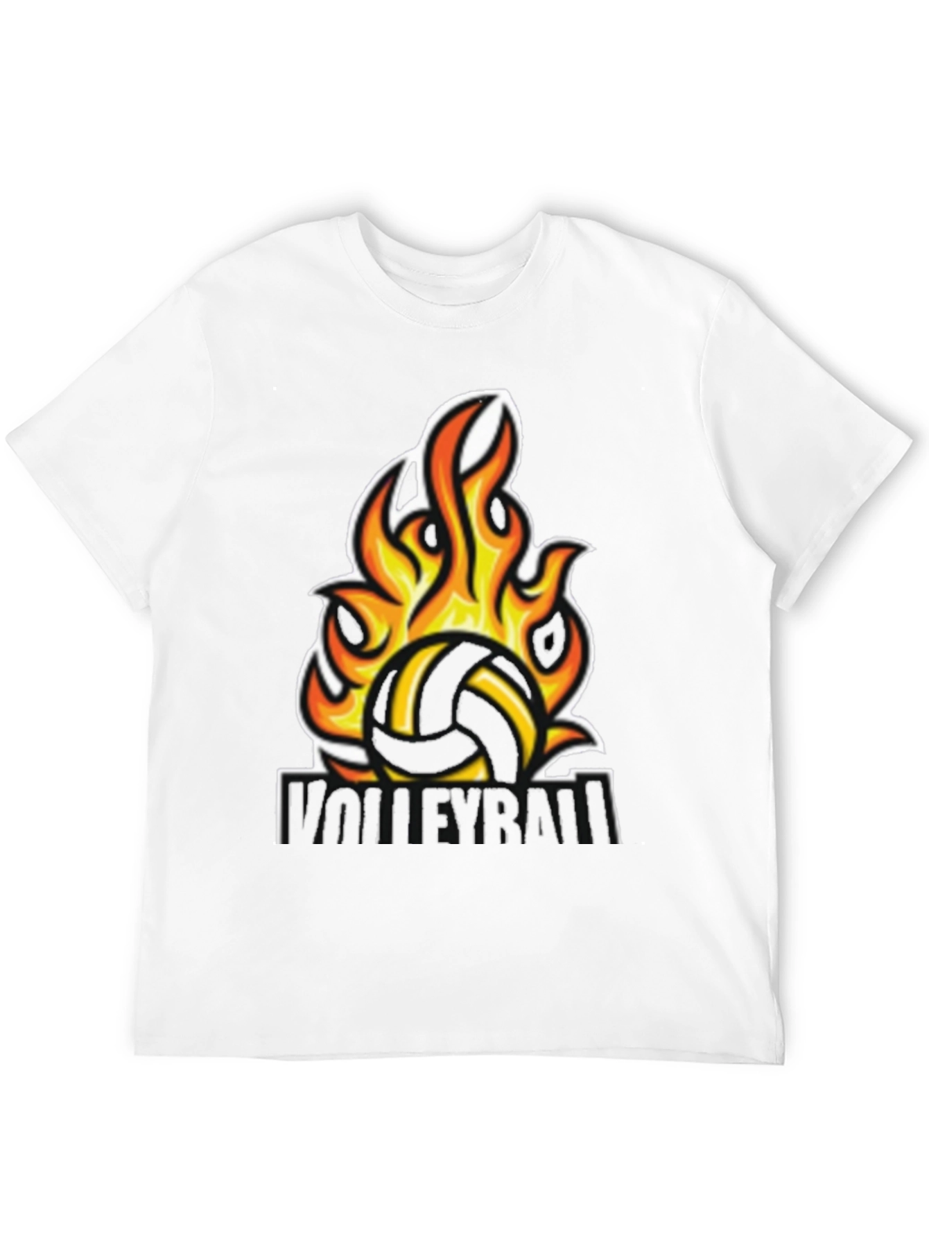 Fiery Volleyball Graphic Tee - Black