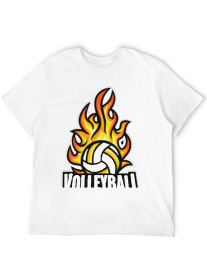Fiery Volleyball Graphic Tee - Black