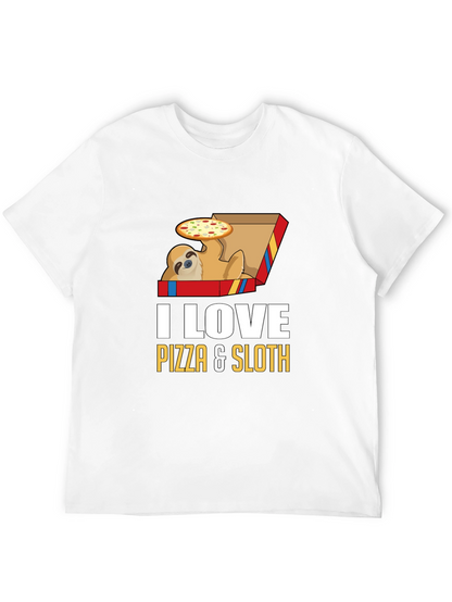 Pizza Sloth Graphic Tee - Funny Casual Shirt