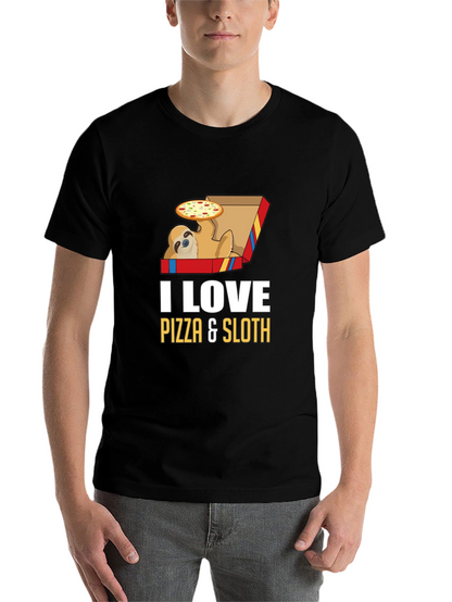Pizza Sloth Graphic Tee - Funny Casual Shirt