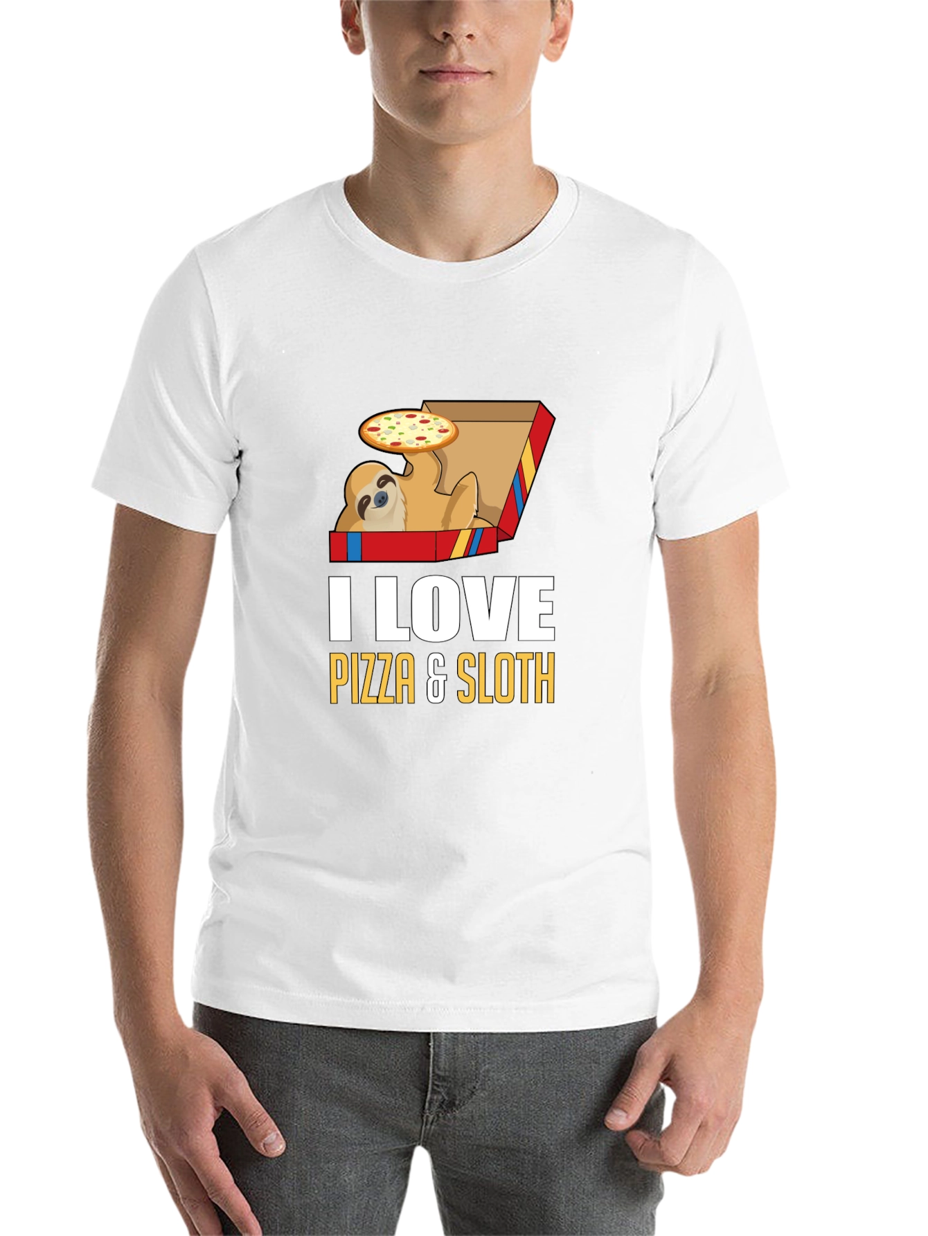 Pizza Sloth Graphic Tee - Funny Casual Shirt