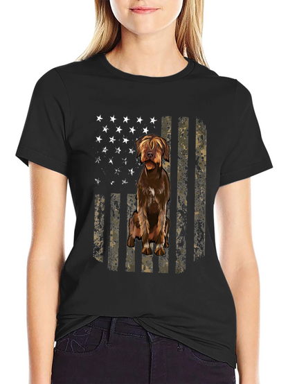 American Flag Dog T-Shirt